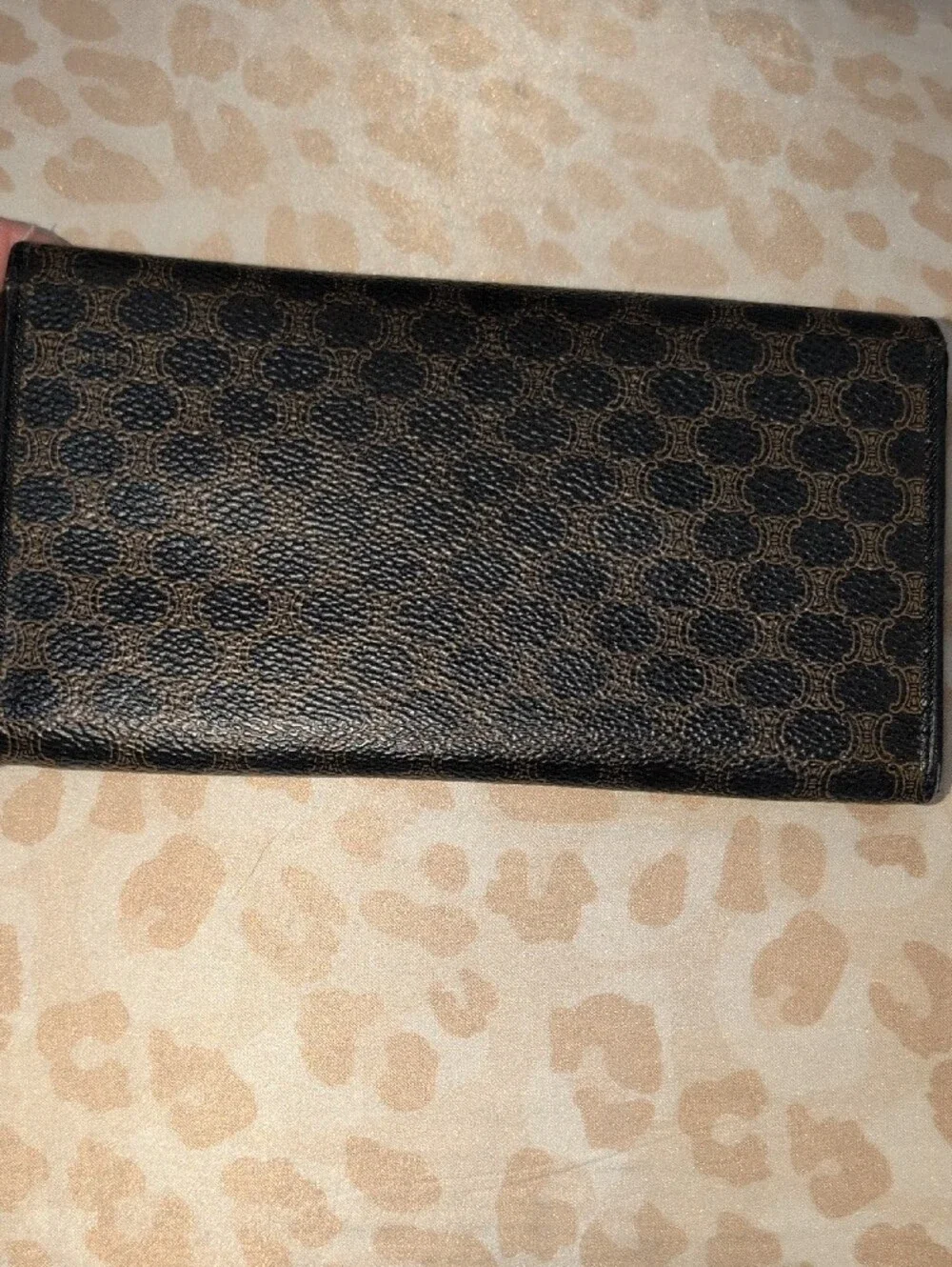 Celine Black Macadam Monogram Canvas Continental Wallet  - Vintage